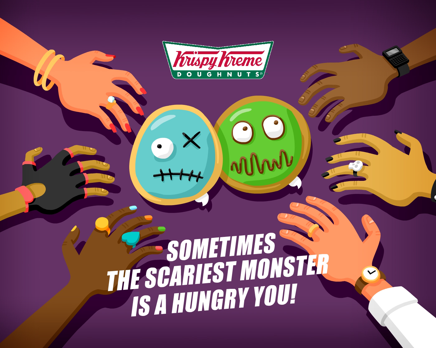 Halloween Donuts Packaging gif zombie donut