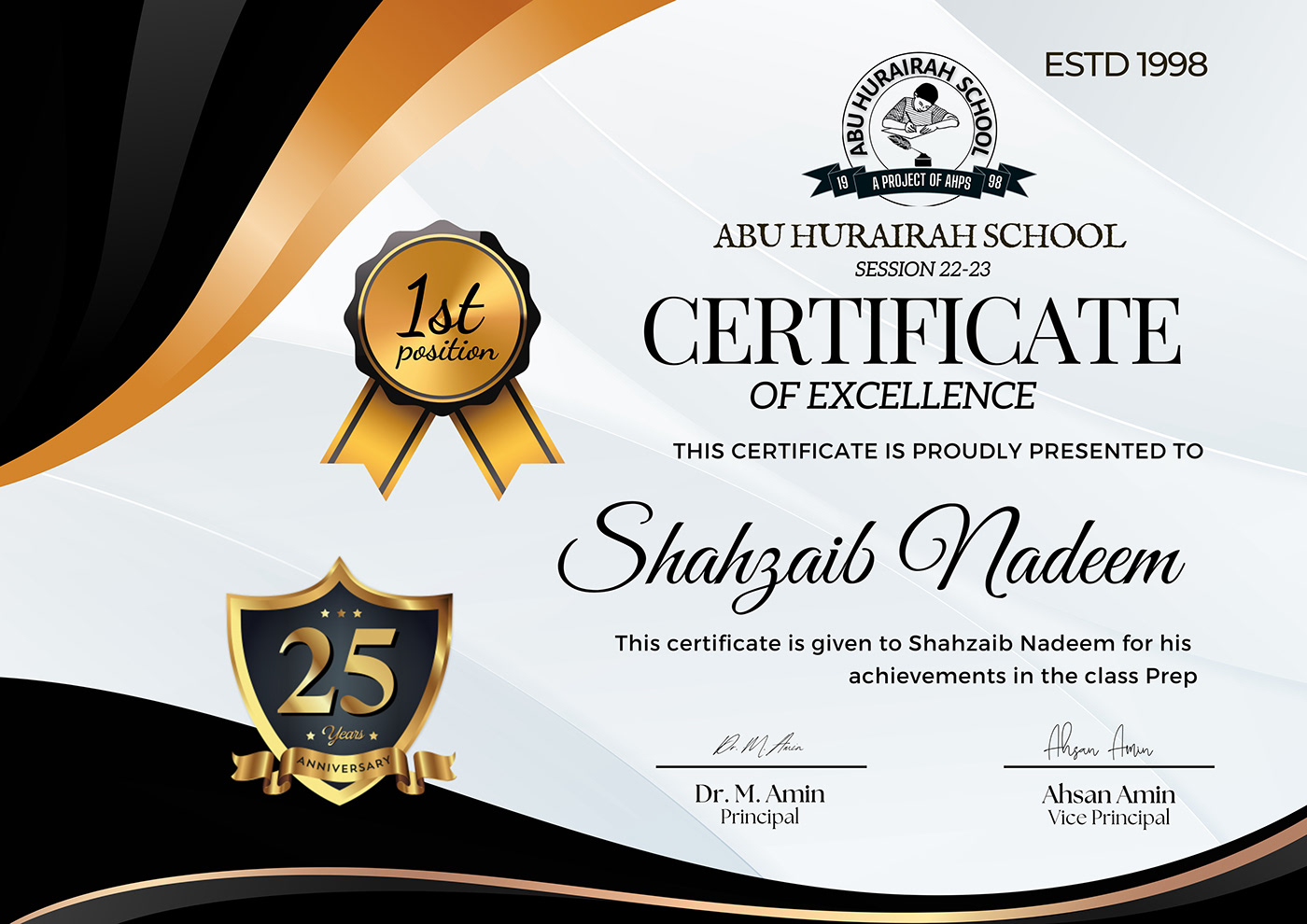 Education school certificate design excellence certificate educational design poster