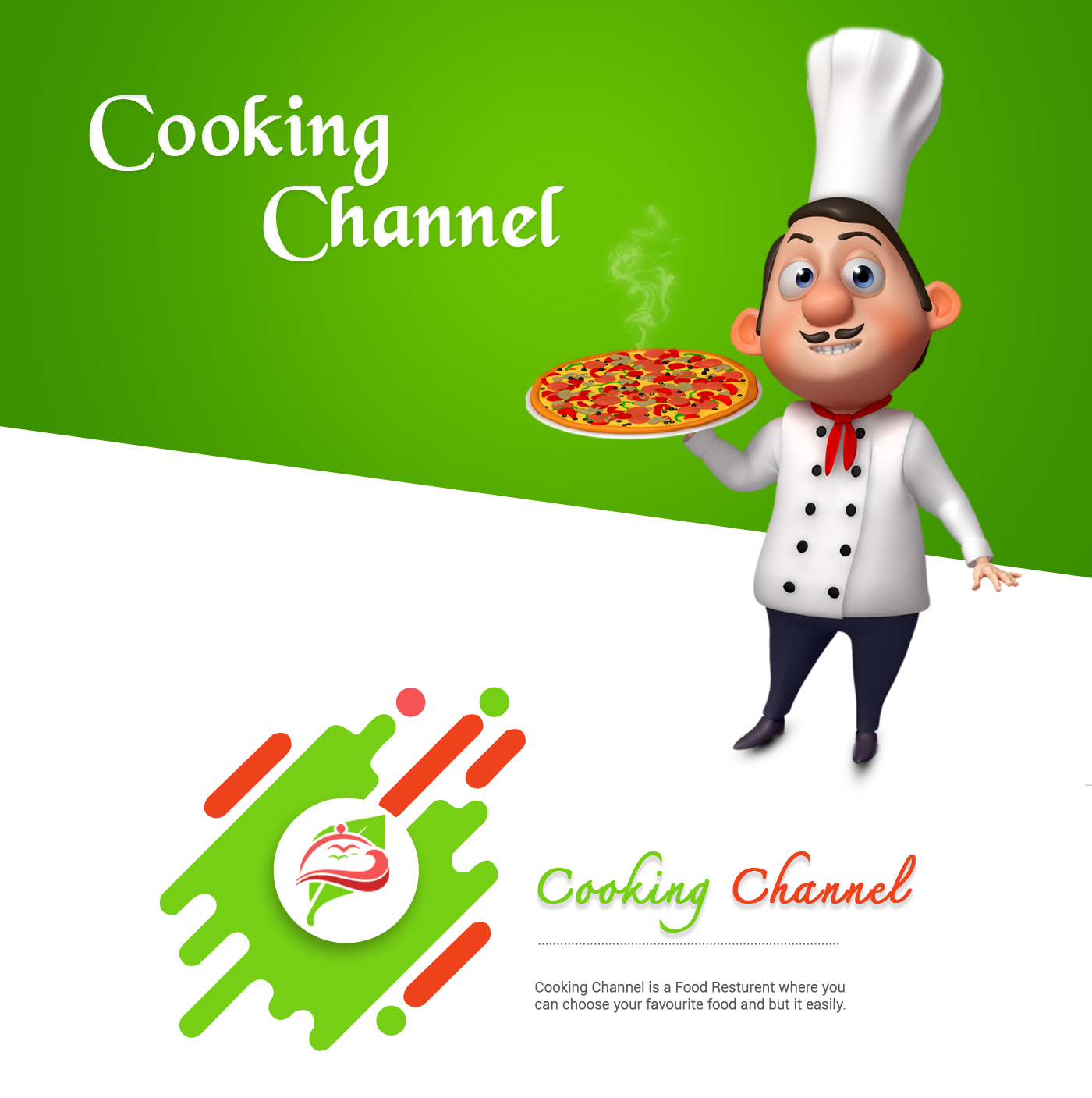 restaurant cooking Food  Web Responsive Mockup Branding. templates