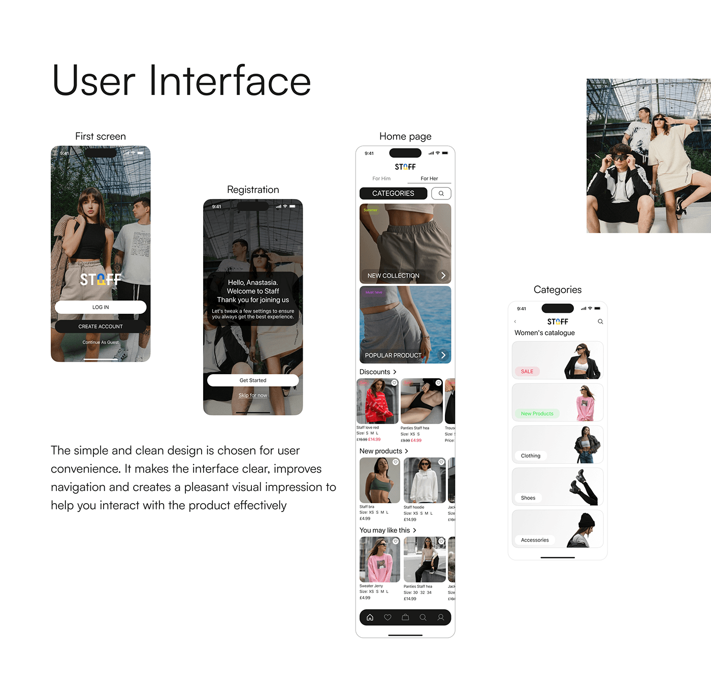 Clothing fashion design UI/UX Mobile app Website Ecommerce