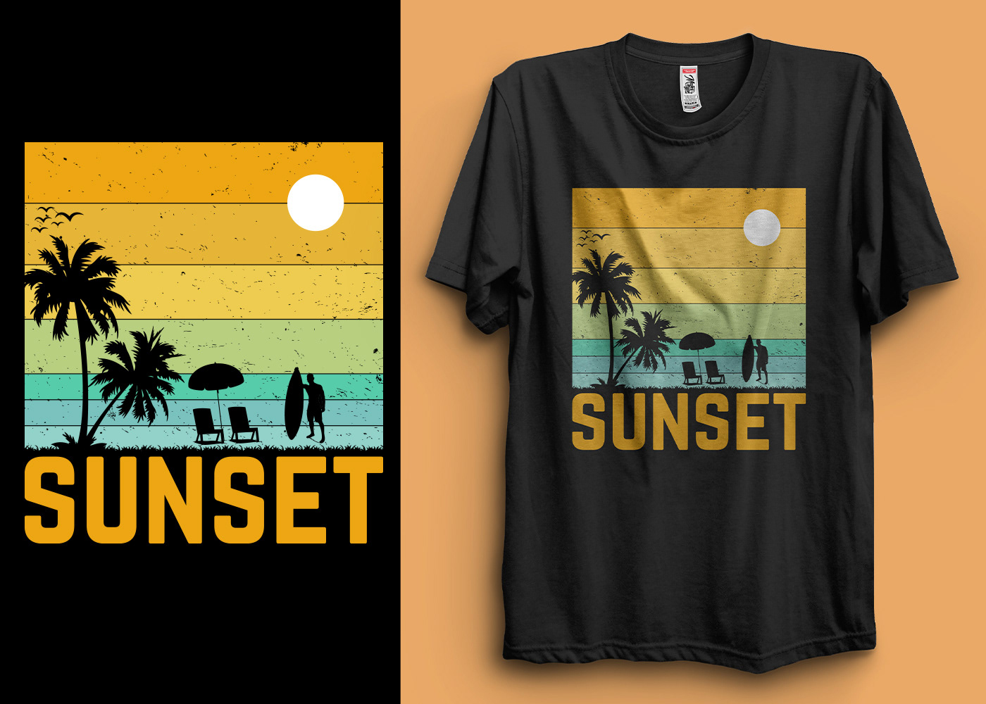 t-shirt T-Shirt Design tshirt Tshirt Design Tshirt design ideas sunset Summer T-shirt design vintage t-shirt retro t-shirt Sunset T-Shirt Design