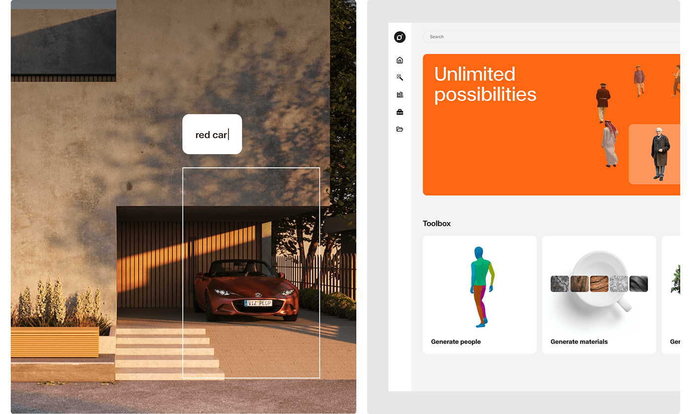 ai architecture Render visualization brand identity Web Design  UI/UX minimal clean simple