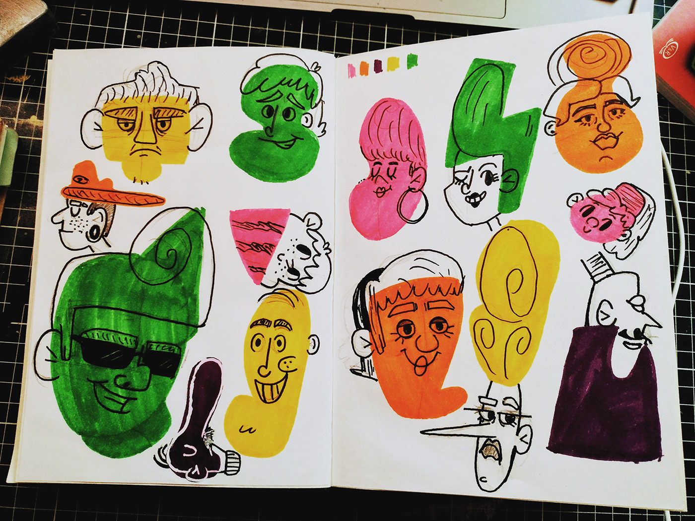 ILLUSTRATION  traditional personajes acuarela lapices de colores tinta libro album