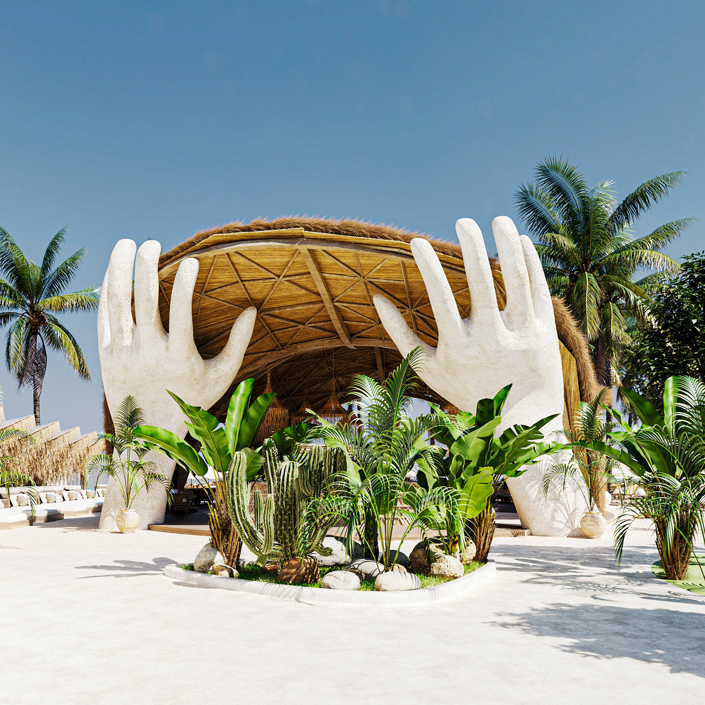 3D architecture beach CGI design exterior interior design  Outdoor Render visualization