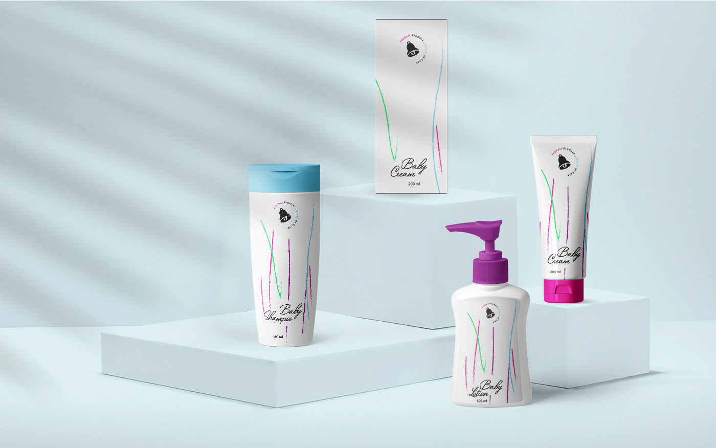 baby branding  Packging product graphic logo cream joy shampoo skincare