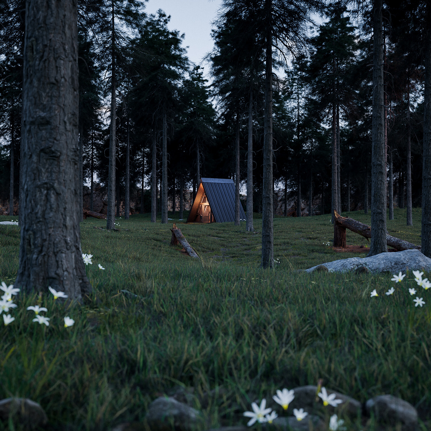 architecture arhviz cabin forest