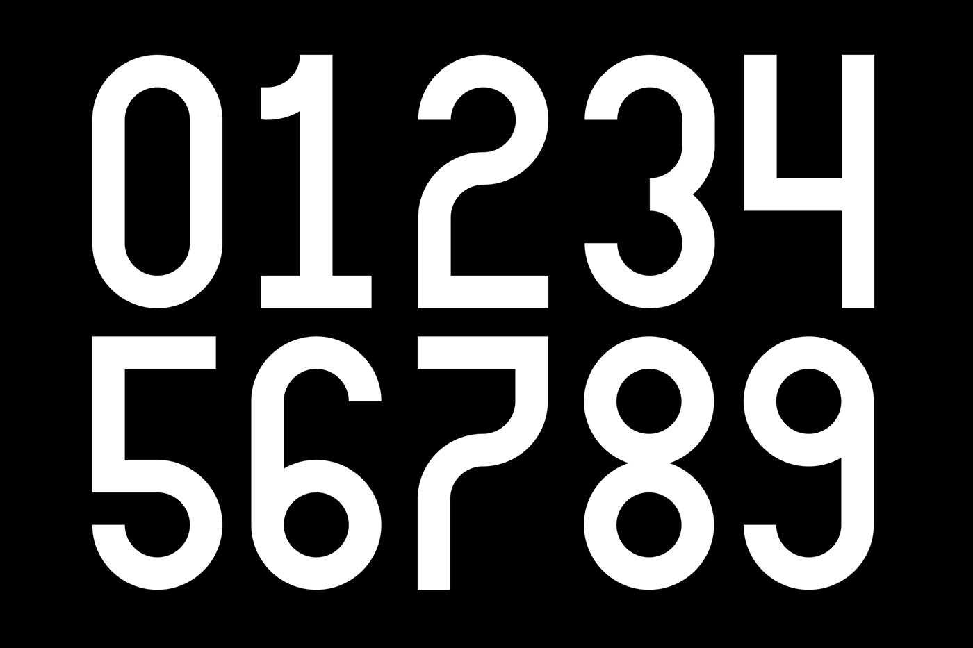 Dot fontface numbers specimen