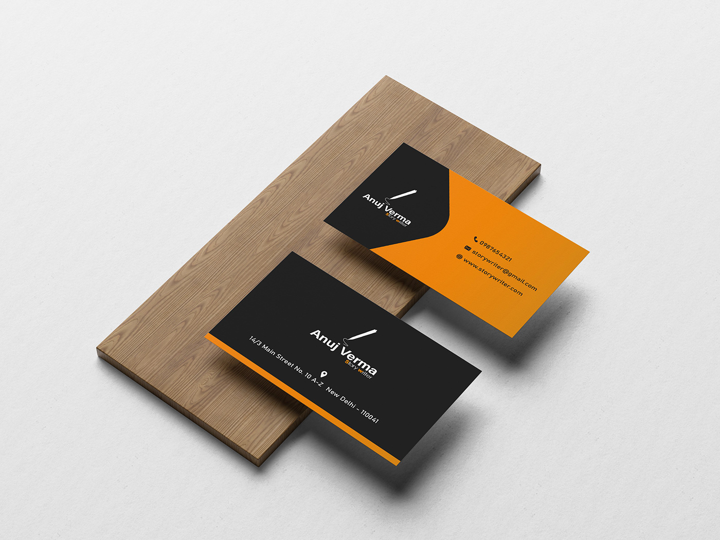 Business card for story writer 