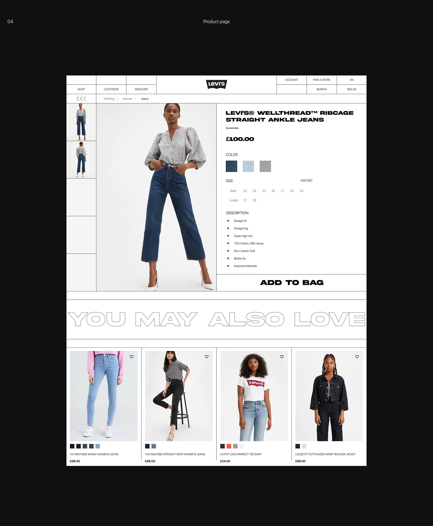 e-commerce interaction Interface levi's redesign UI ux Web
