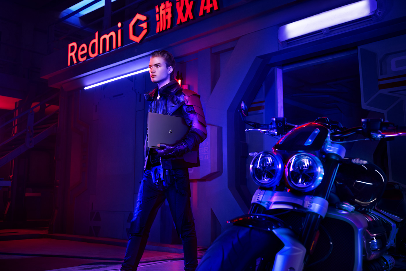 Cyberpunk triumph motorcycle xiaomi Laptop city future modern 3ds max game