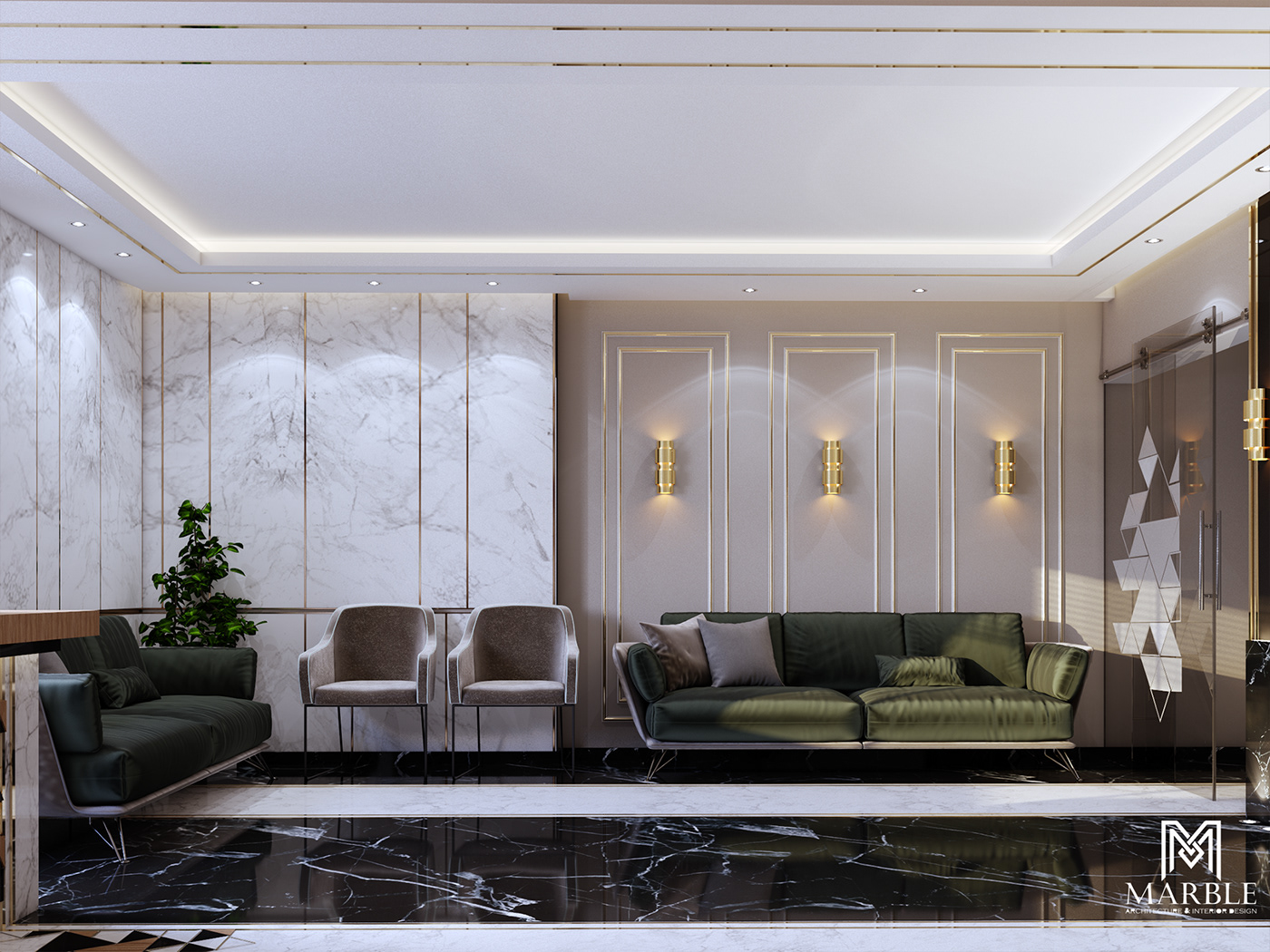 ceiling clinic dental design luxury Marble modern Render White wood