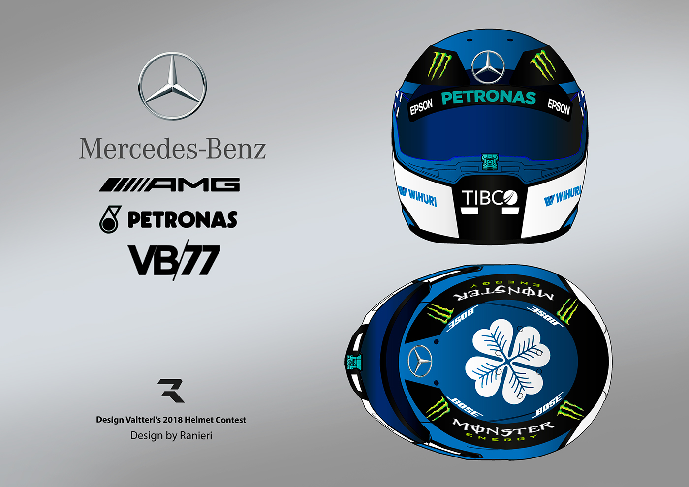 Digital Art  Helmet design gráfico graphic design  Formula 1 car design formula one Valtteri Bottas vb77 amgmercedes