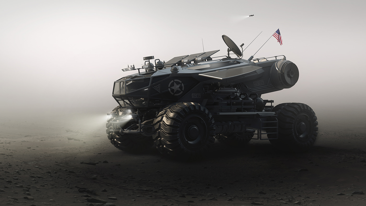 3D art concept design mars modern rover sci-fi Space  Vehicle