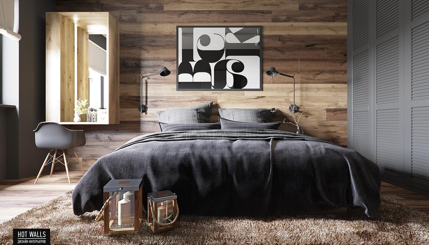 LOFT interior design  photorealistic Render contemporary residential rendering corona 3ds max