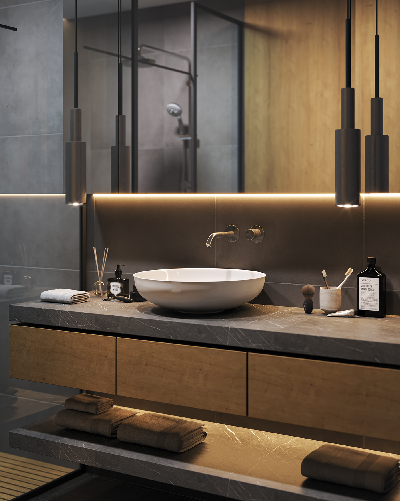 bathroom interior design  visualization modern Render archviz 3ds max corona architecture 3D