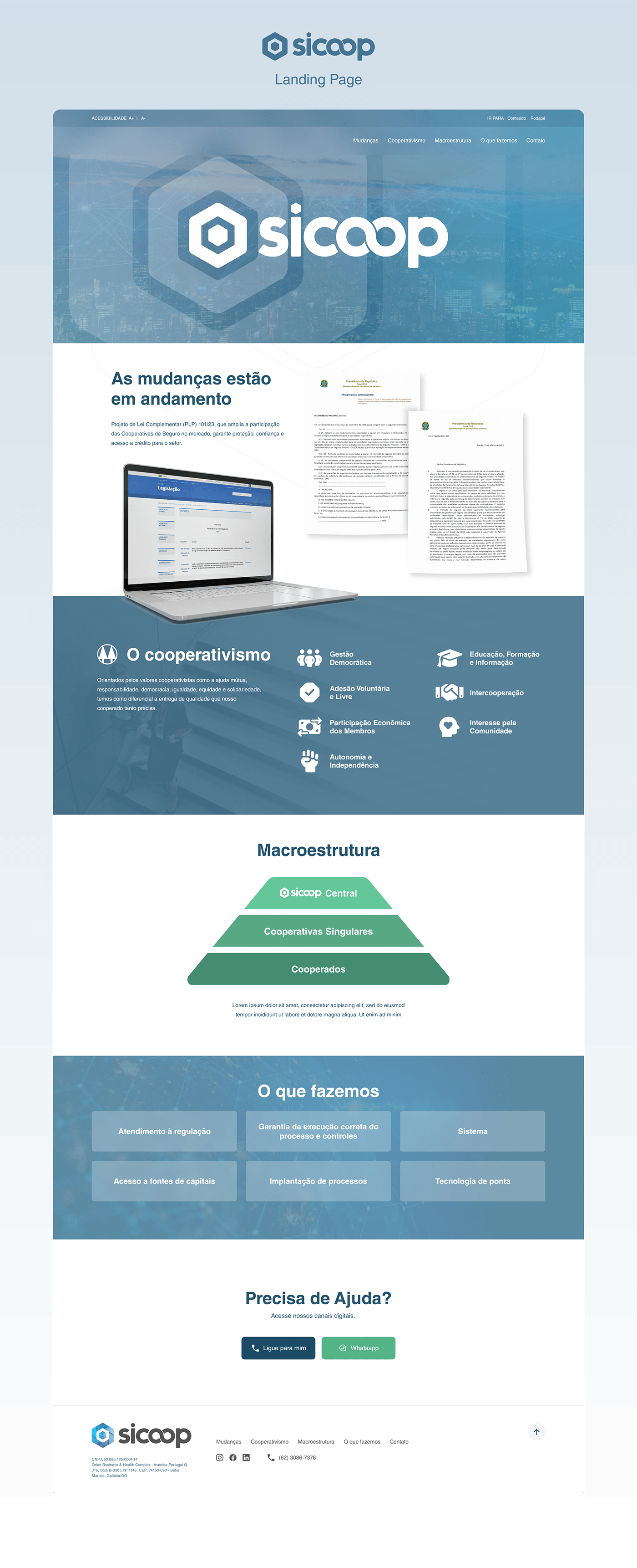 Cooperativa landing page site UI/UX Web design visual identity