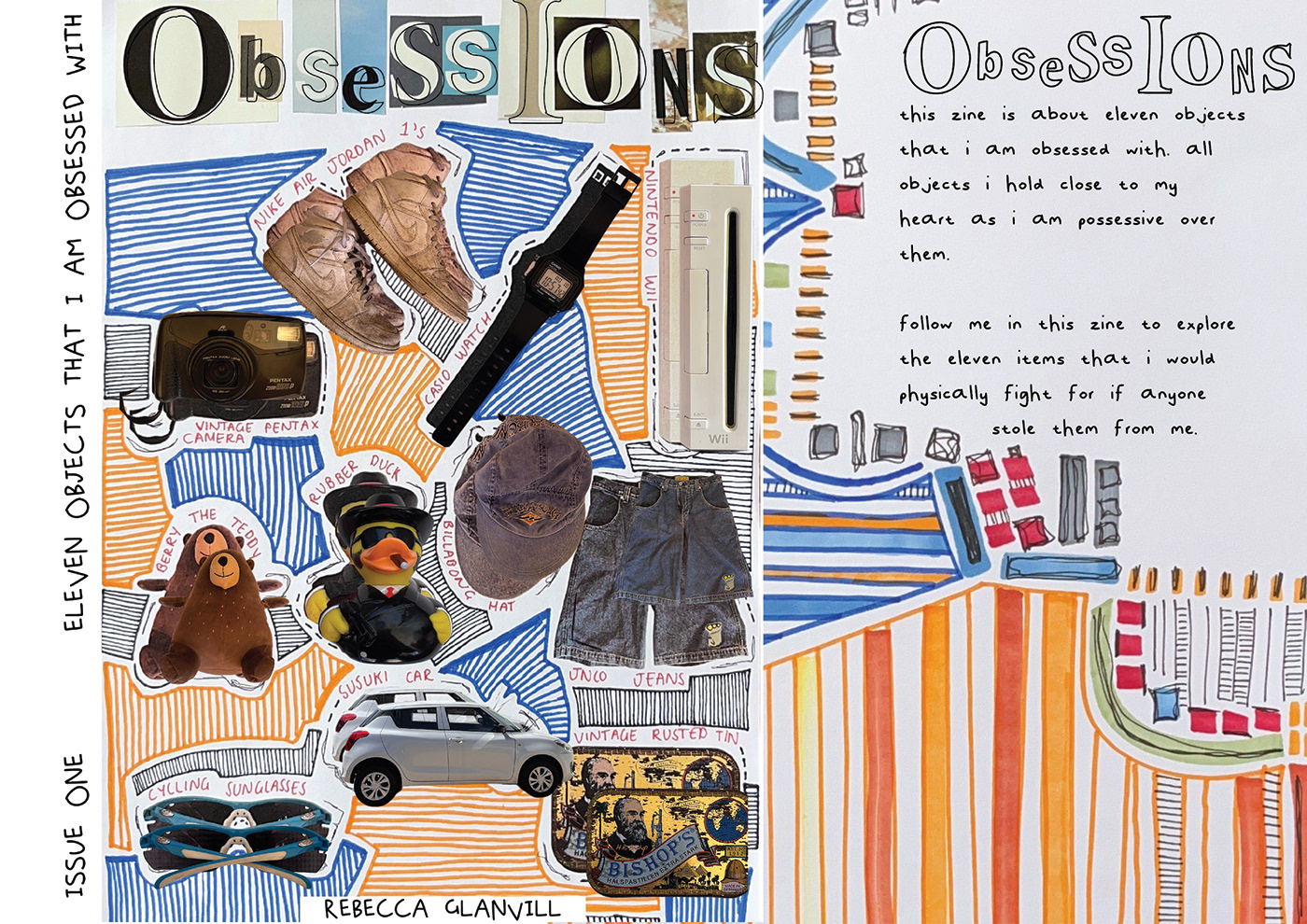 Zine  Zine Design graphic design  collage scrapbook personal Graphic Designer obsessions