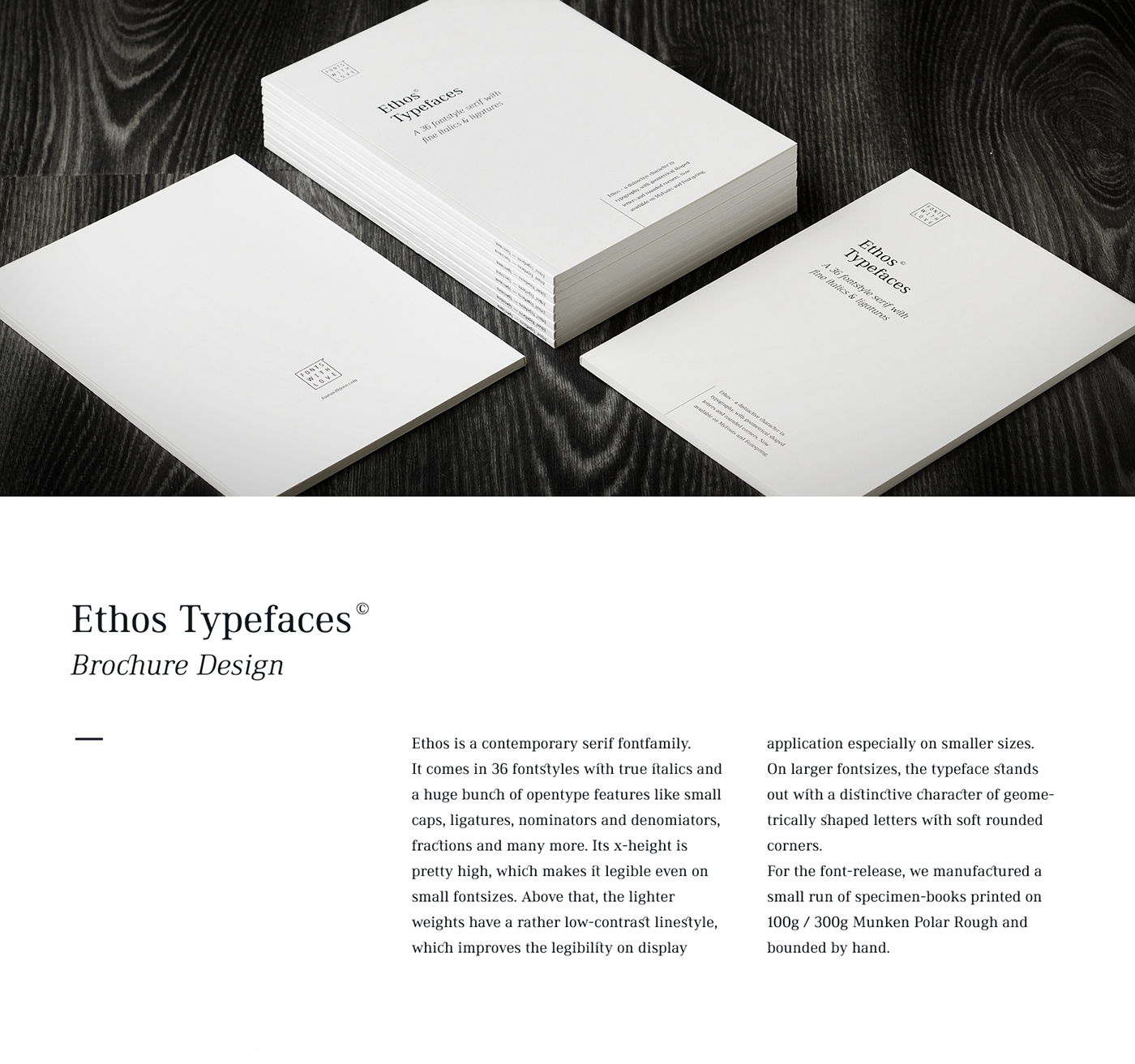 ethos specimen book typo Typeface