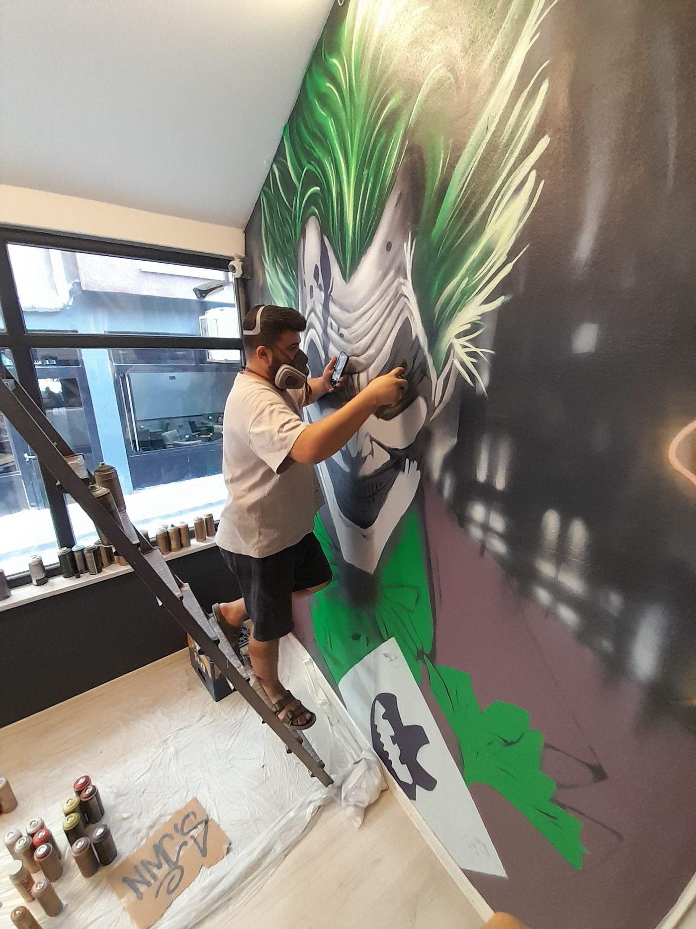 joker batman Mural duvar resmi Graffiti mural art painting   ankara çankırı Joker graffiti