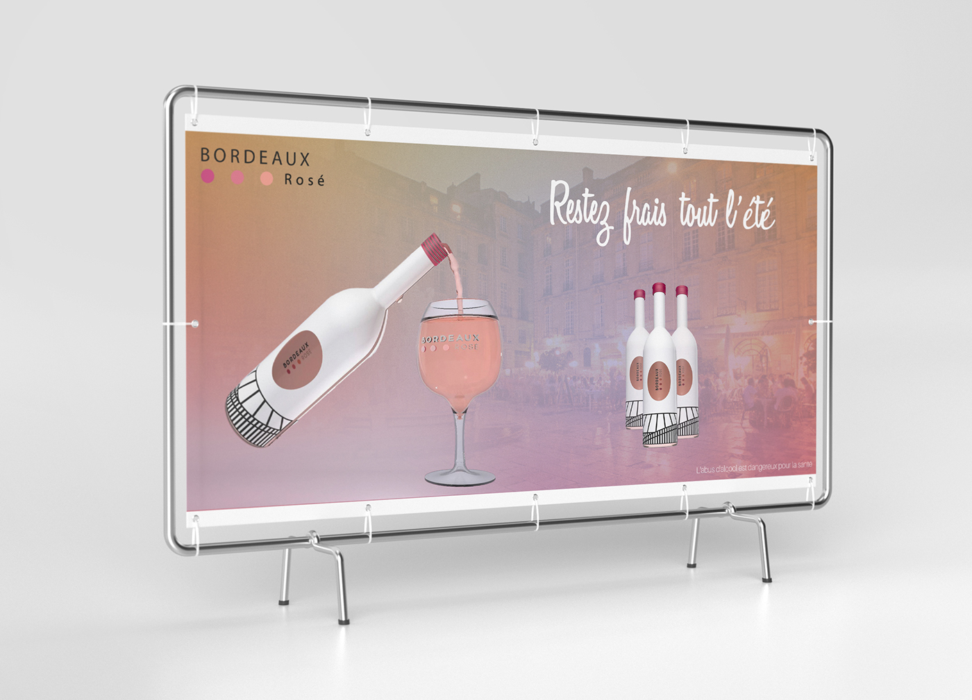 brand communication graphic Bordeaux rose projet design flyer affiche Mockup