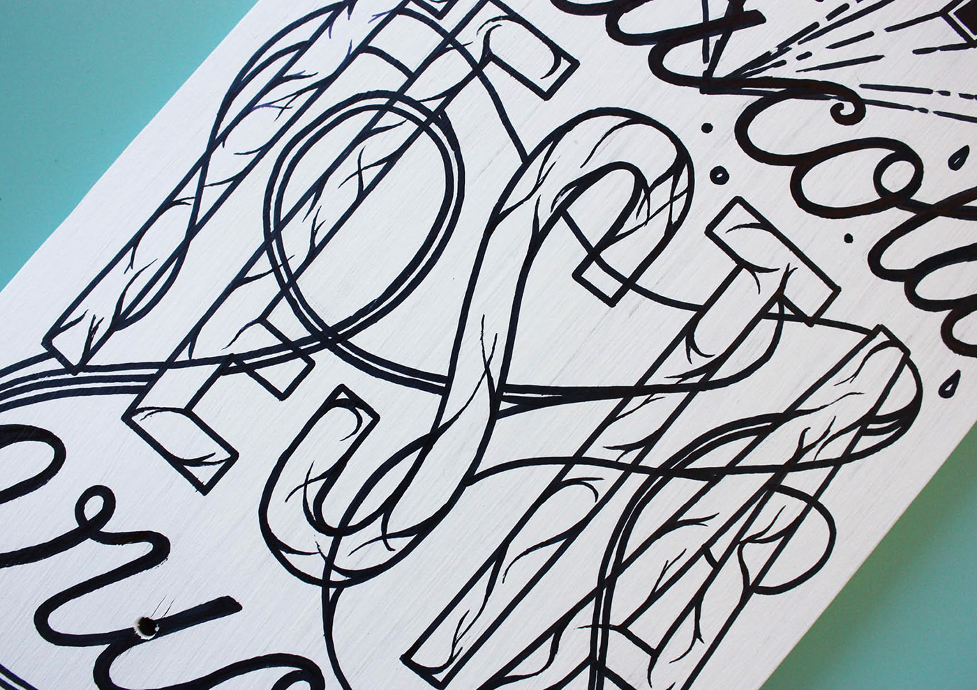skate skateboardsconfluence illustrazione lettering Handlettering TreAllegriRagazziMorti tarm letters handmade skateboard