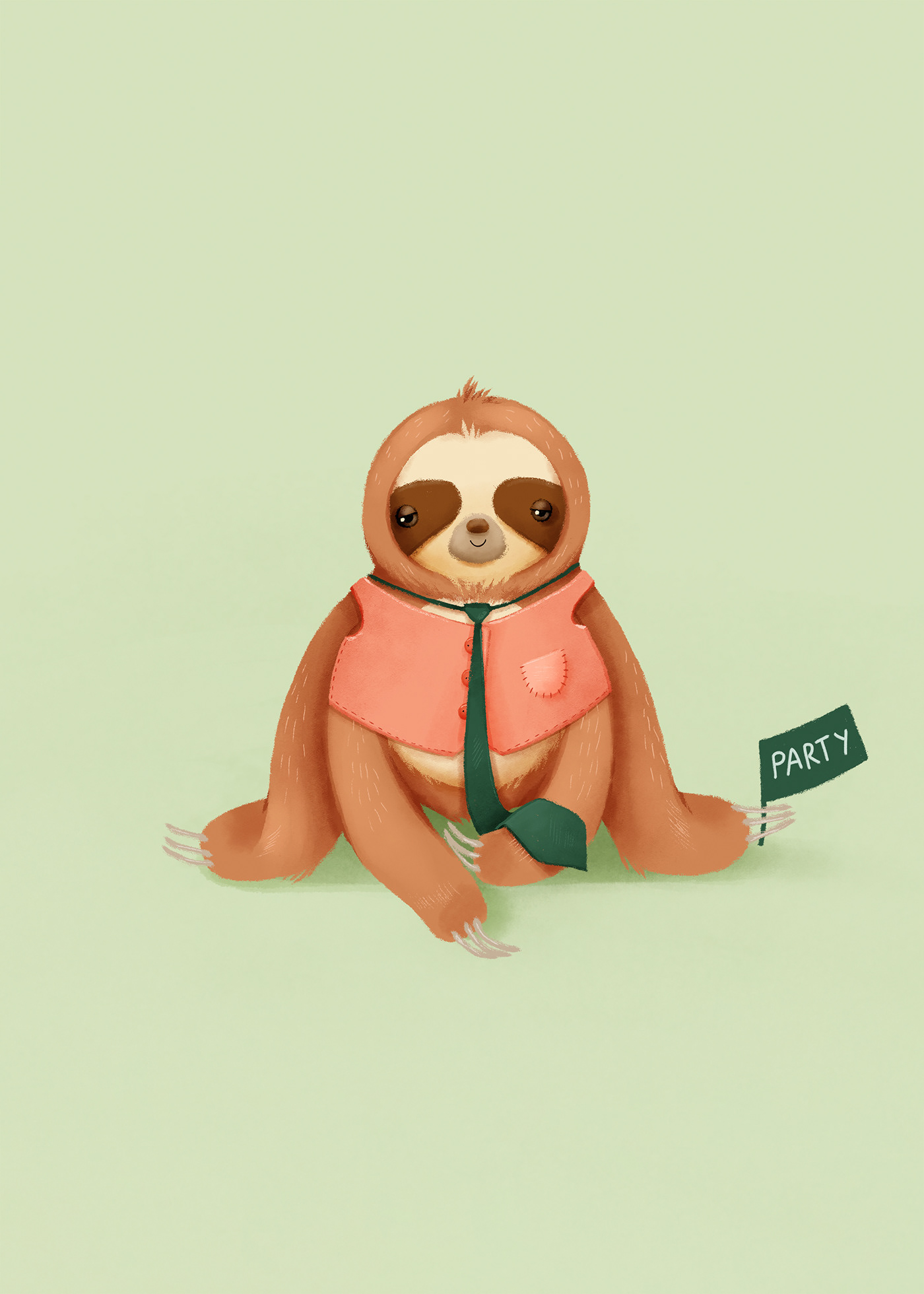 animal design animal illustration Digital Art  digital illustration ILLUSTRATION  sloth illustration children illustration cute animals cute illustration kids illustration