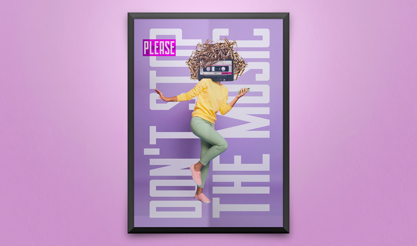 collage design Fashion  music poster