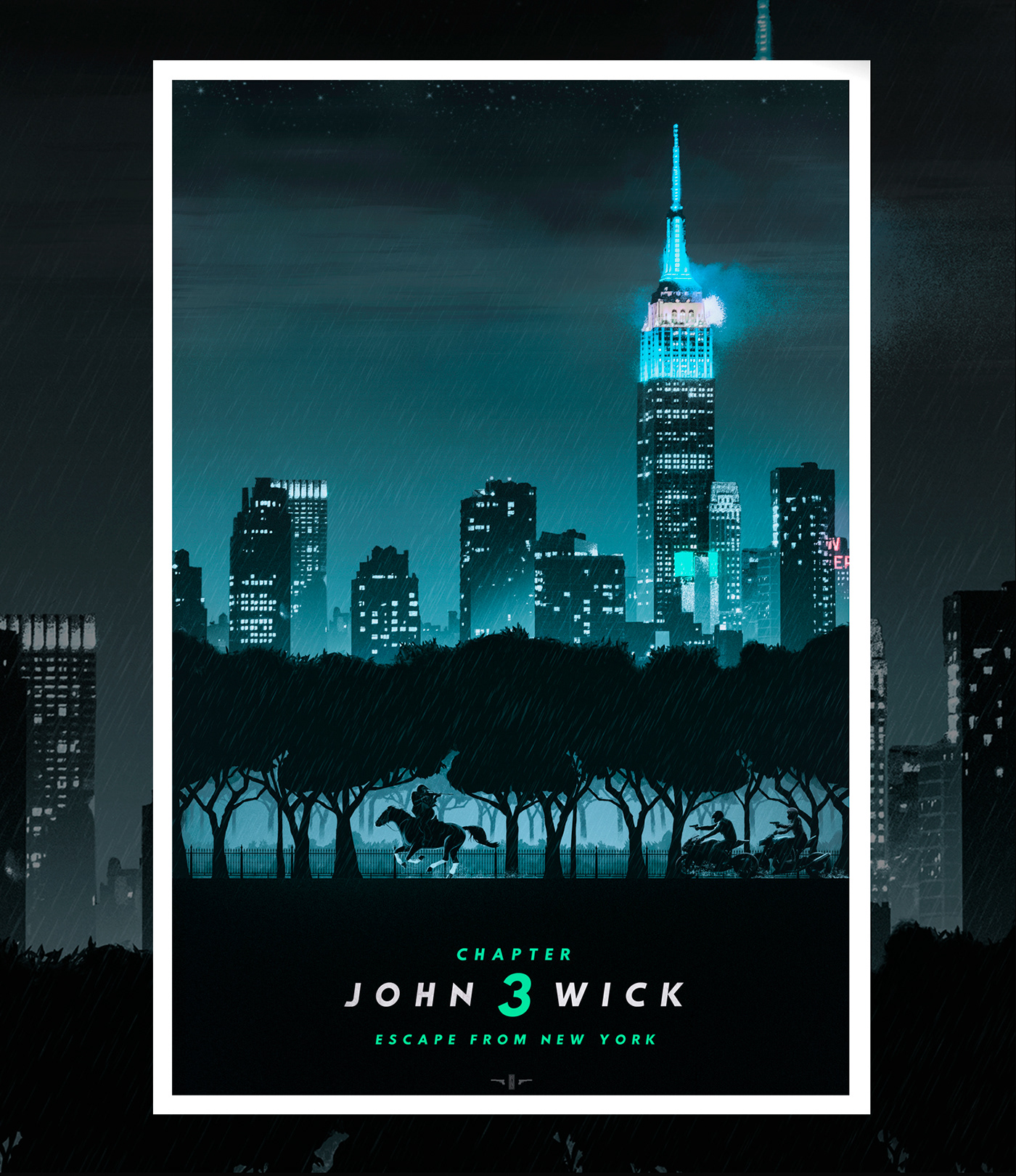 john wick poster Lionsgate neon John wick 3 Parabellum ILLUSTRATION  Digital Art  Fan Art movie poster
