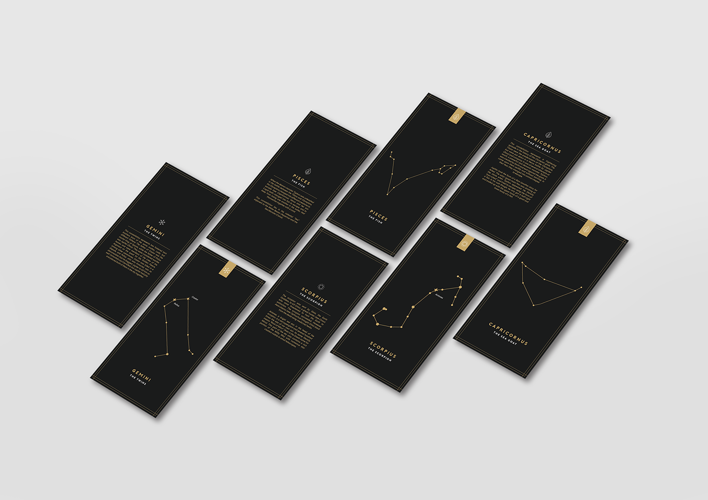 Constellations stars deck cards Packaging celestial product design  packaging design