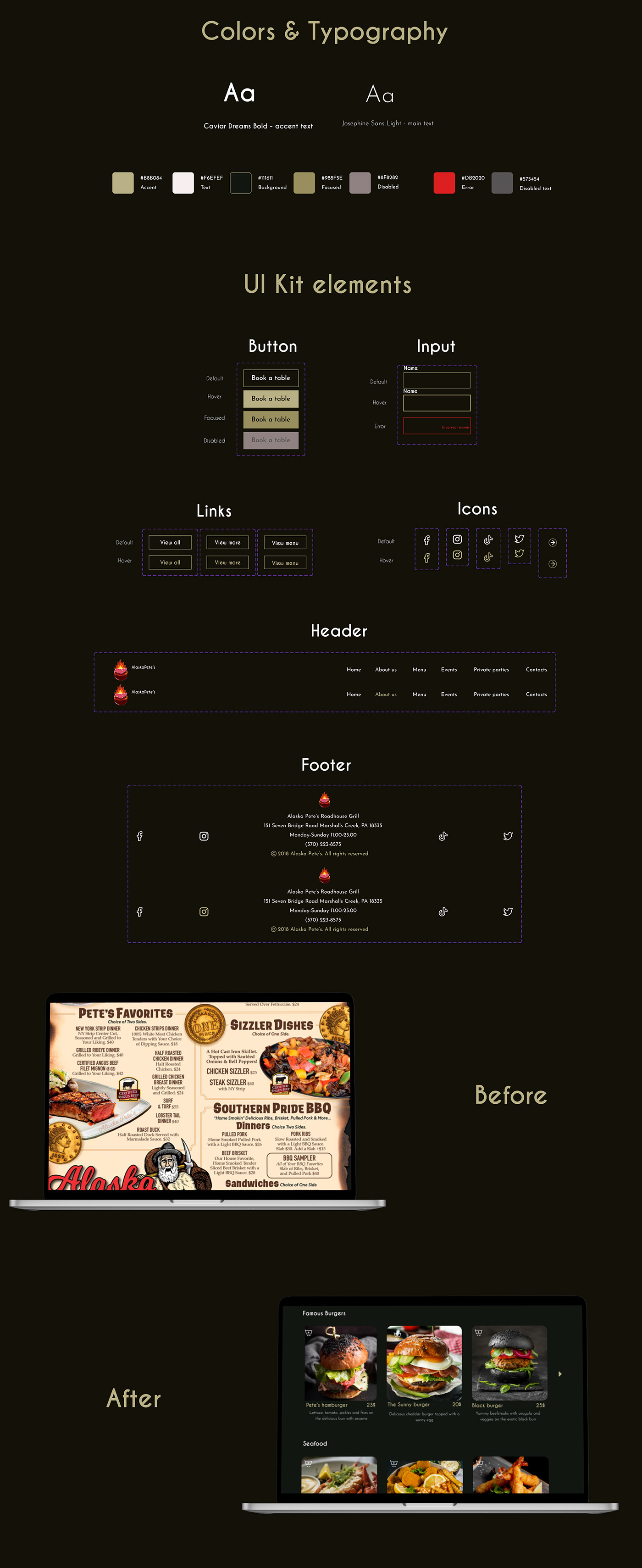 Web Design  ux/ui redesign Website restaurant