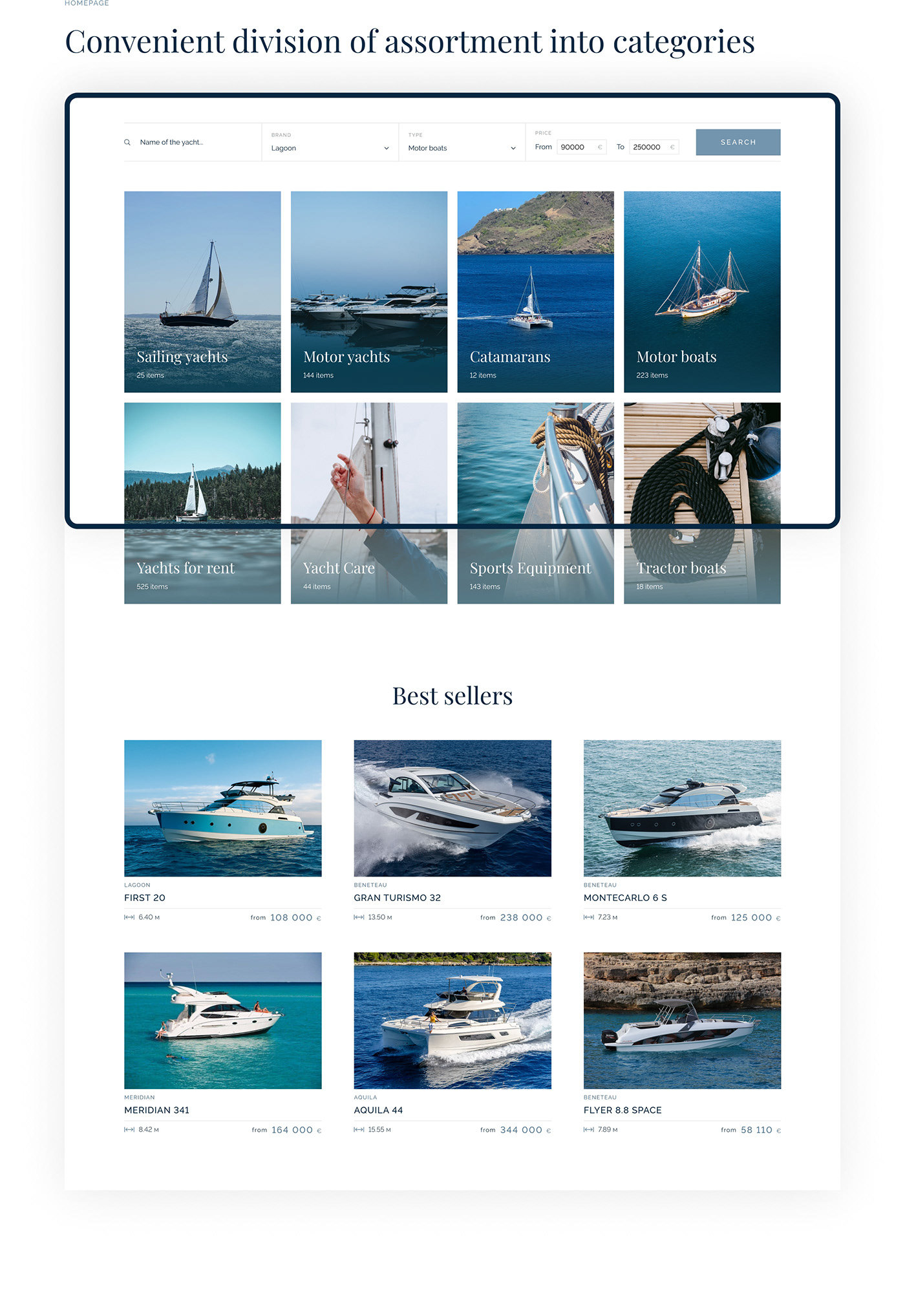 design Web Design  Website wordpress UI/UX Figma ui design yacht Boats Website Design