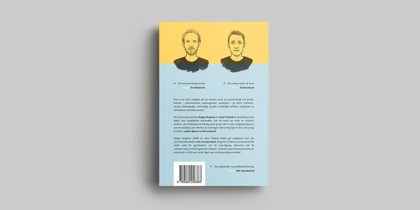 cover design book cover the correspondent De Correspondent Rutger Bregman Jesse Frederik book design book publishing bankers