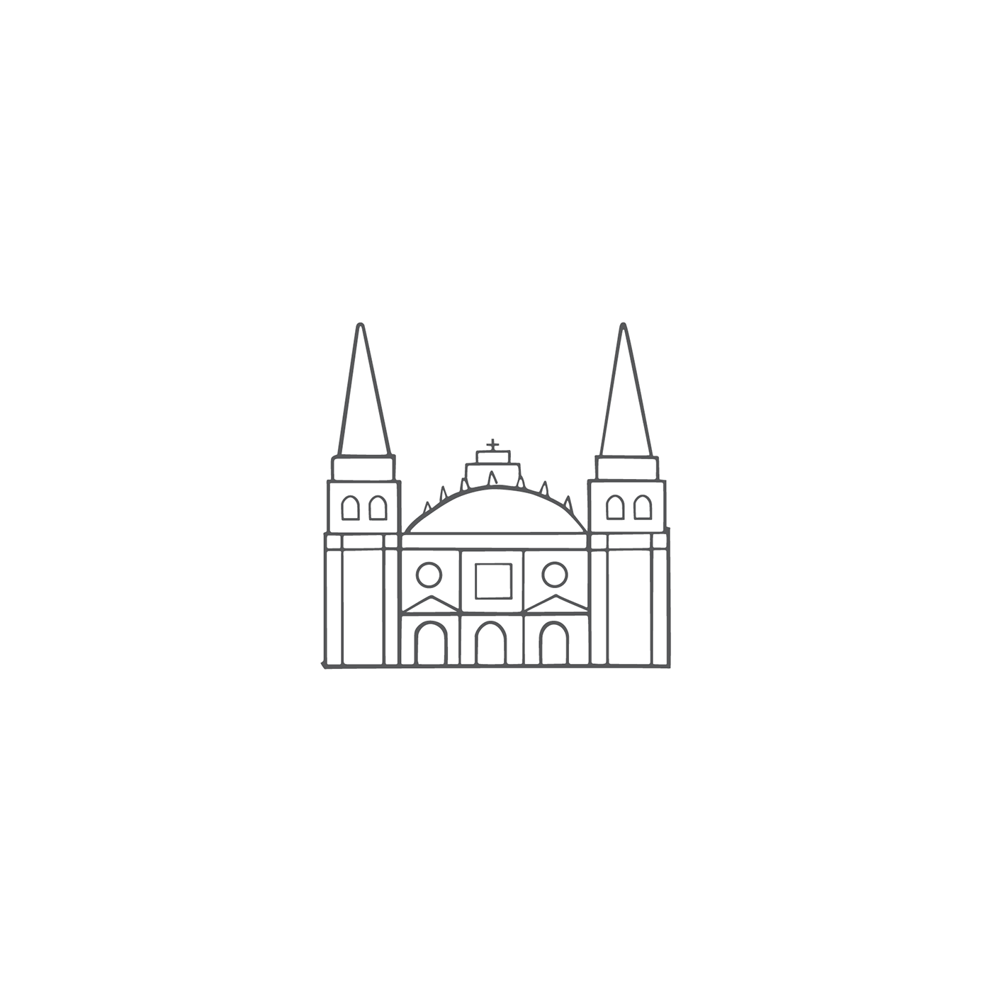 mexico Guadalajara monuments architecture brand logo ILLUSTRATION 