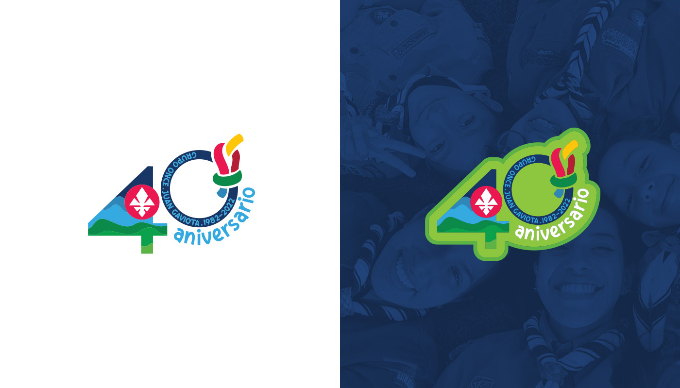 Diseño de logotipo para el 40 aniversario del grupo scout once juan gaviota de aguascalientes
