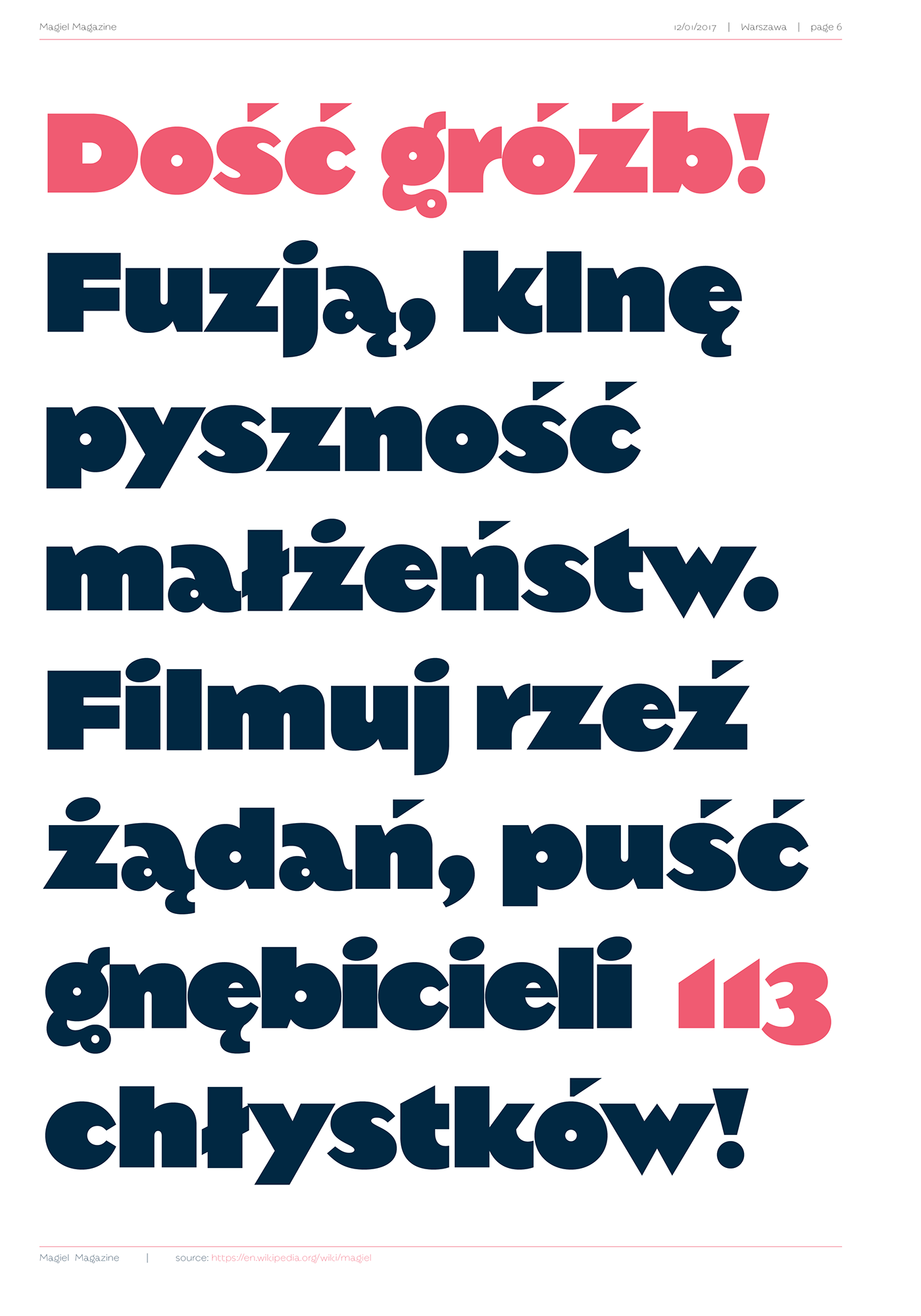 MAGIEL PRO WARSZAWSKIE KROJE typography   type design Display poster PRL oldschool queer specimen
