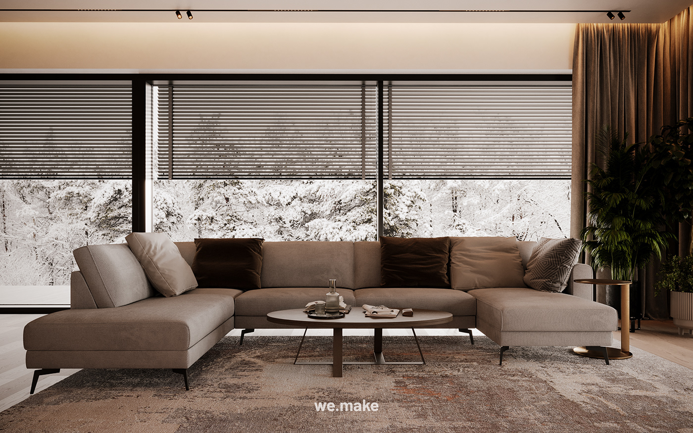 living room CGI interior design  visualization corona Render