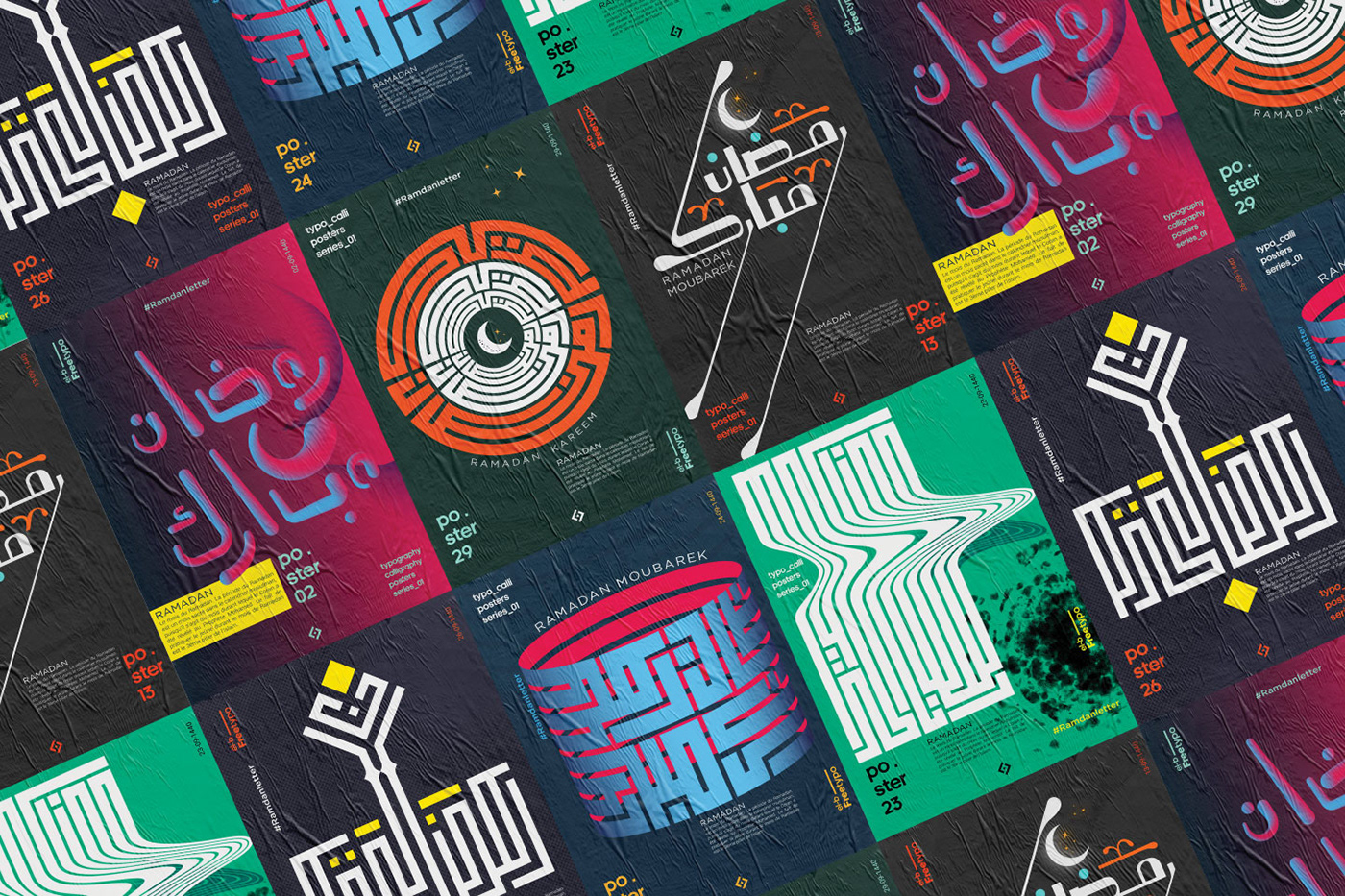 typography   posters poster calligraph arabic colour Collection type abstract modern