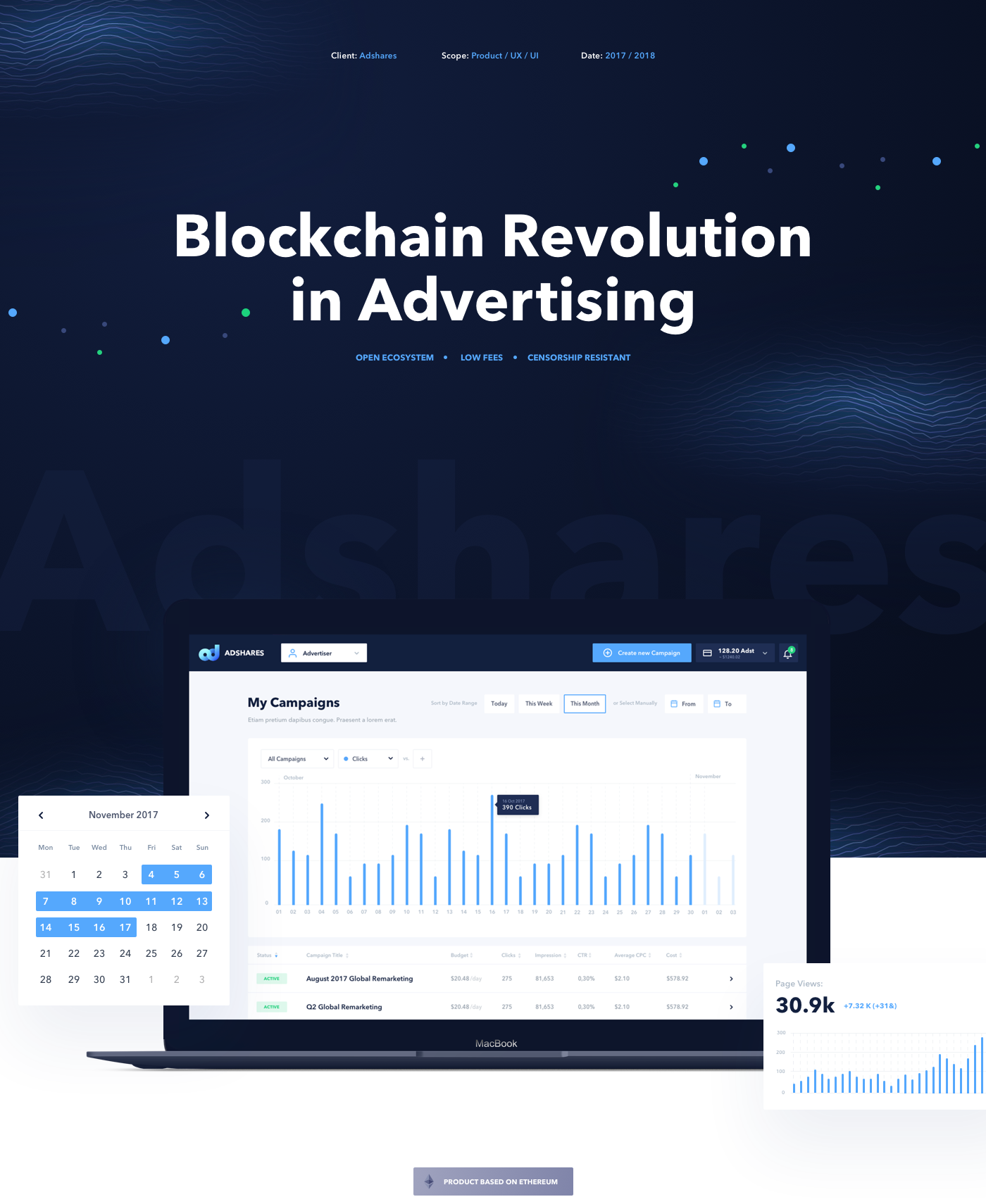 blockchain Advertising  Platform adshares UI ux process product design