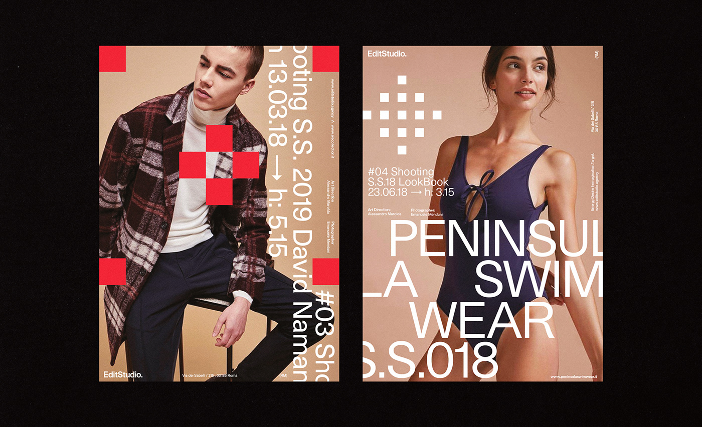 editstudio rebranding RESTYLING Fashion  agency Rome graphic design  format visual identity red