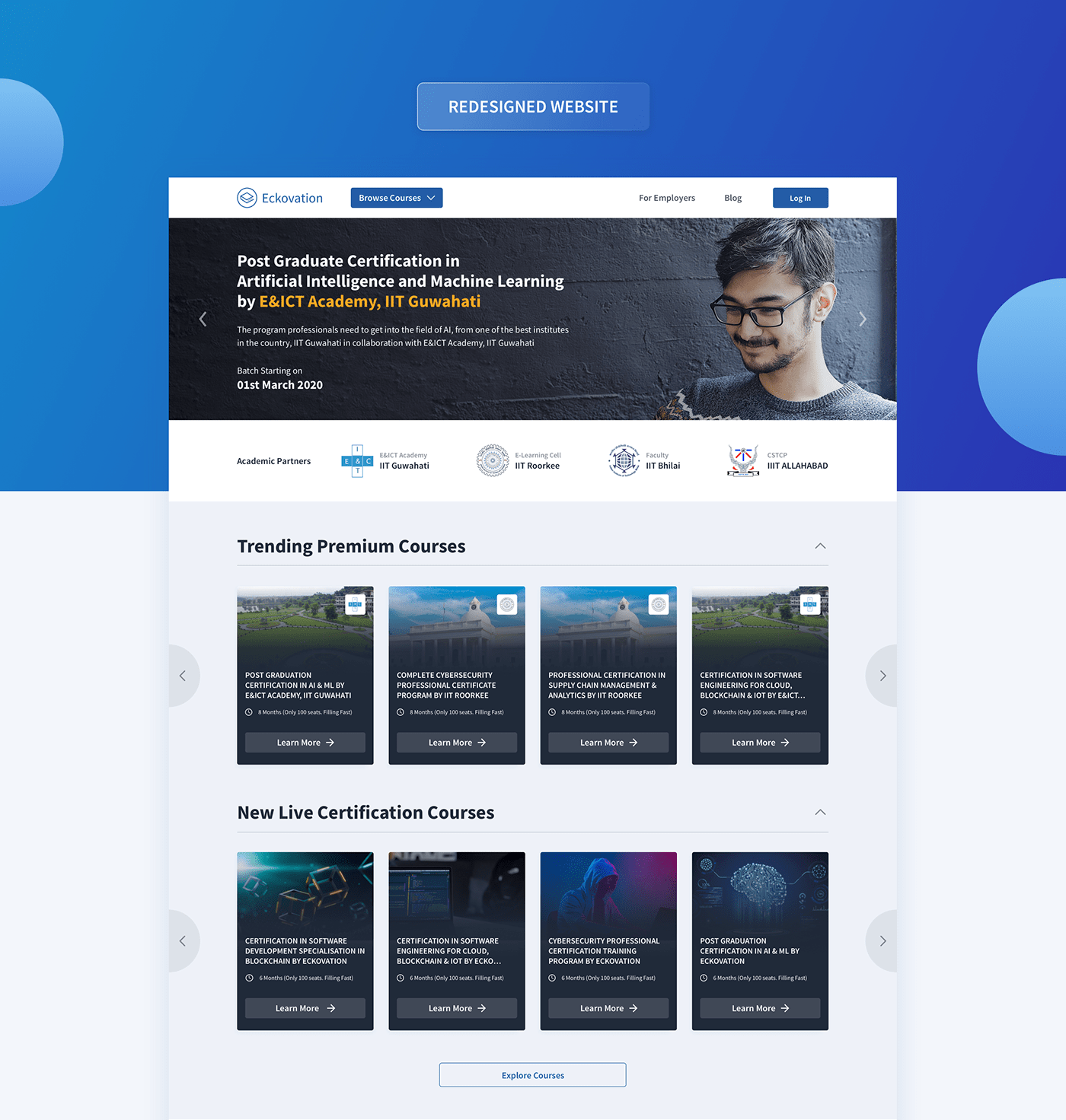 Case Study edtech landing page Project redesign showcase uiux user experience Website wireframing