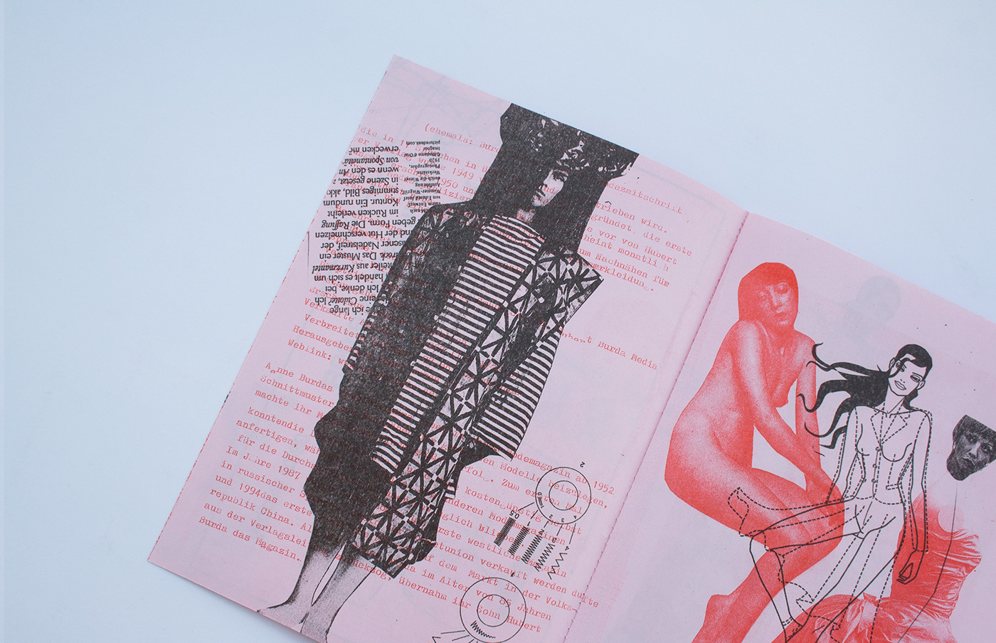 collage risograph Mode Burda fanzine Workshop cutandglue Muthesius InDesign Fashion 