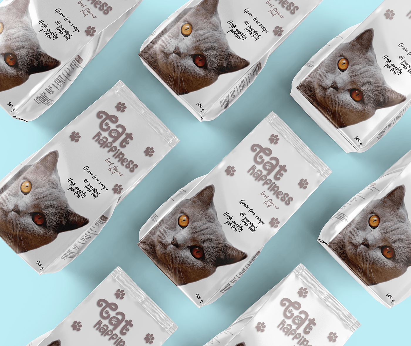 Brand Design cat food design cat food packaging design Food  logo Mockup mockup design mockup food packing