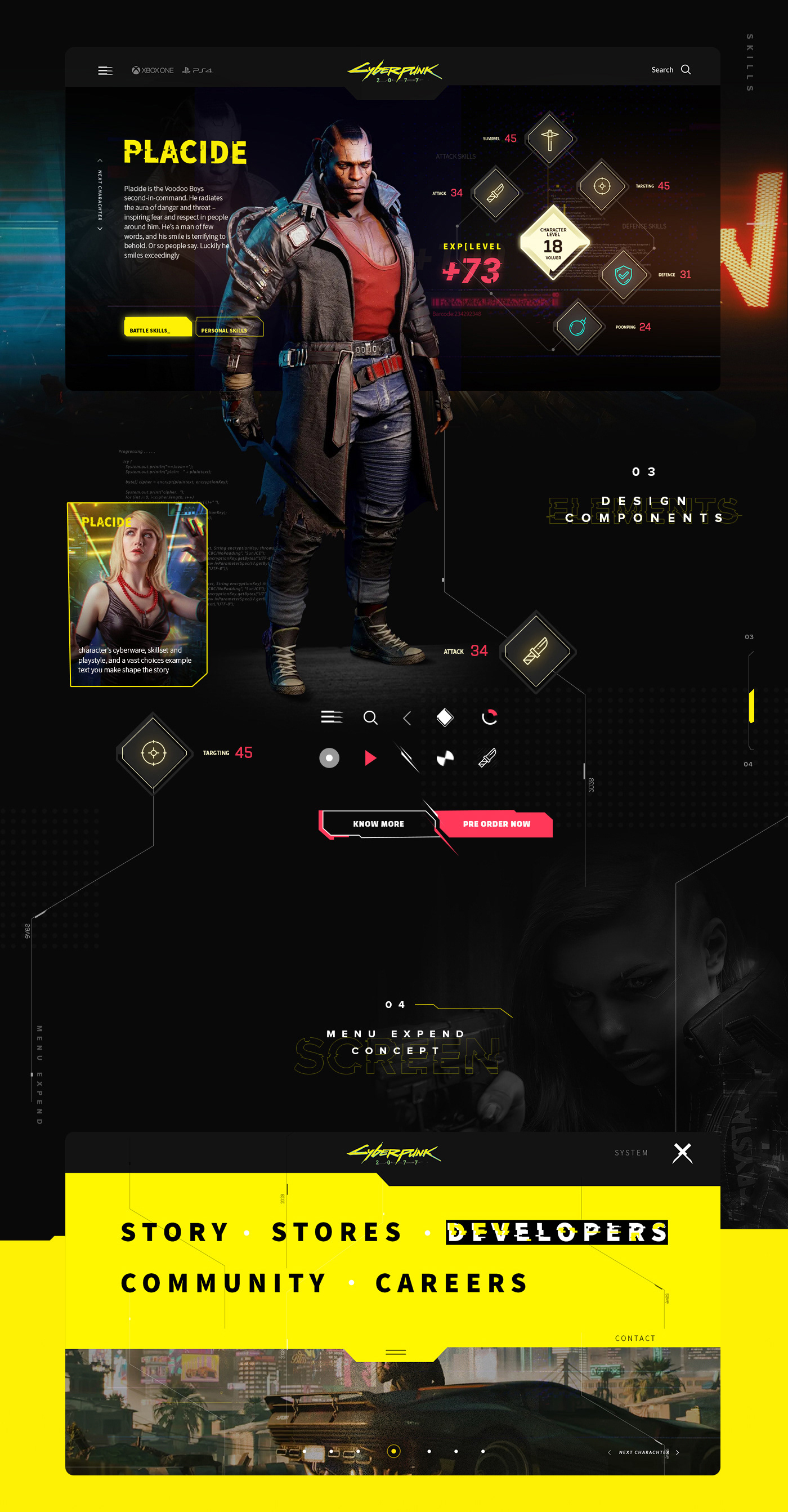 cyberpunk 2077 Cyberpunk game ui game Website game website interactive game design 