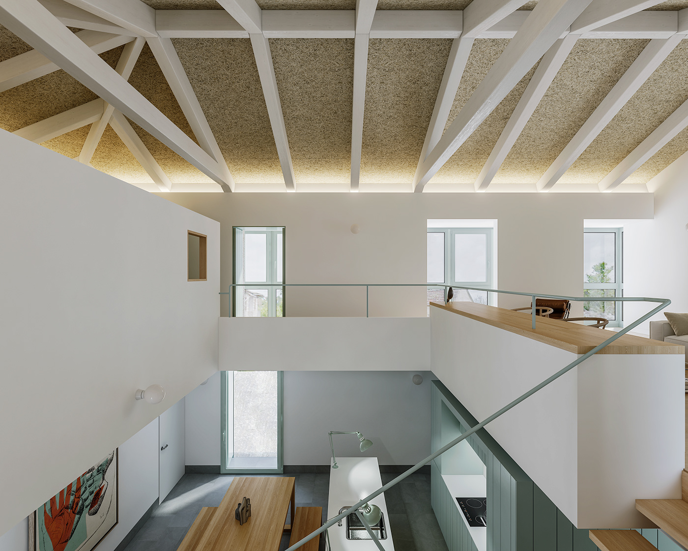 3D architecture CGI interior design  minimalist renovation traditional visualization white space wood