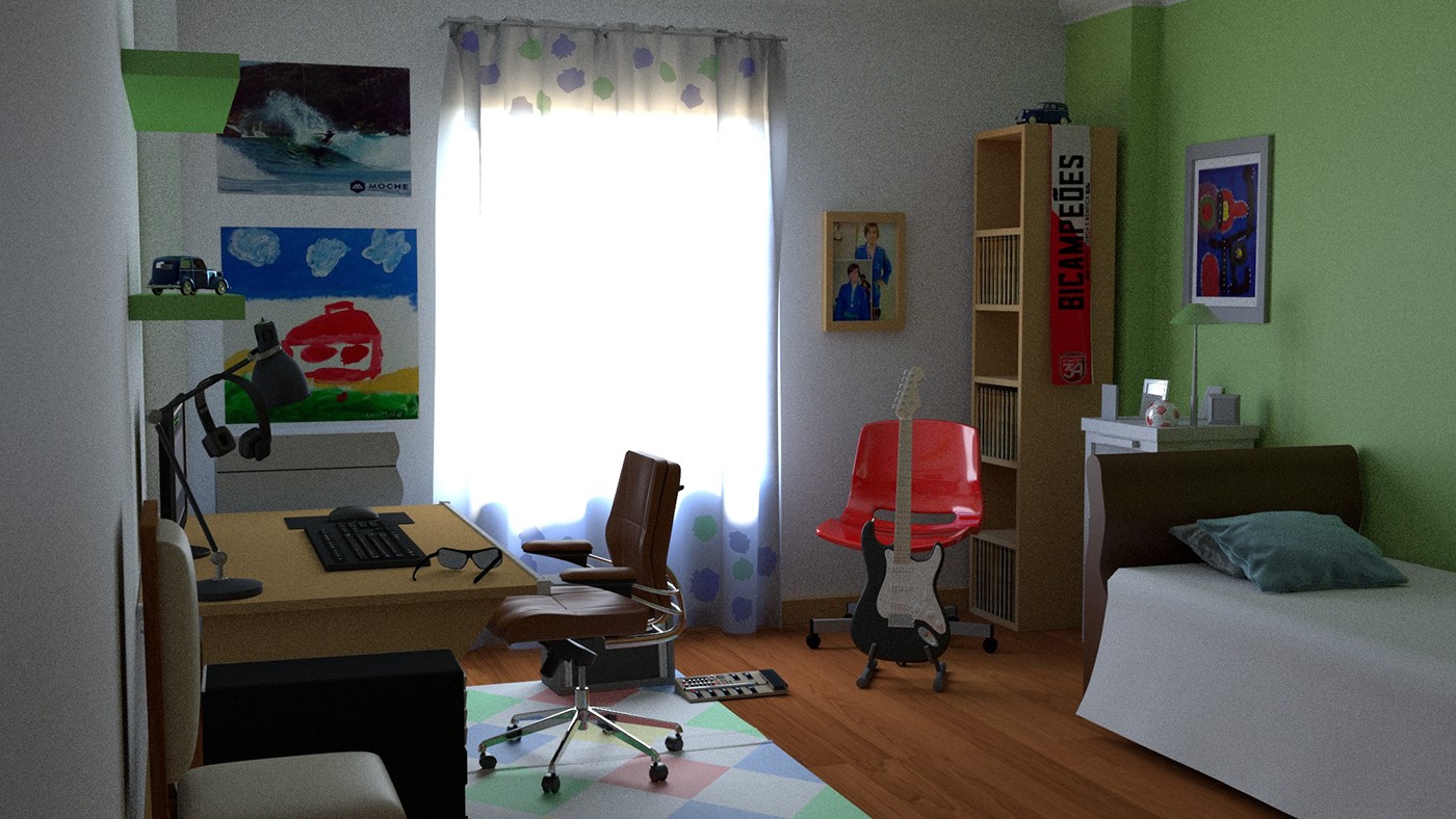 3D bedroom Interior CGI Render blender photorealistic render cgi render furniture architecture