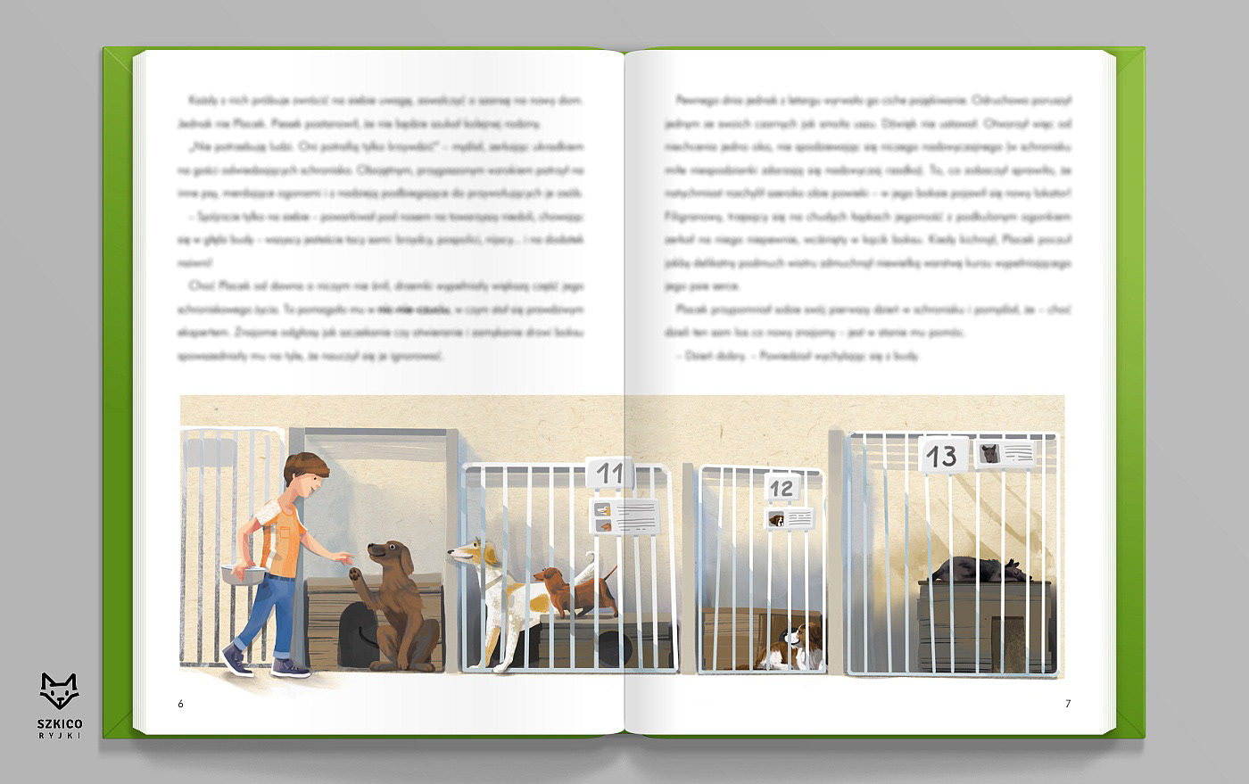 children book children illustration dog happy animal Justyna Hlibowska krita pies schronisko shelter