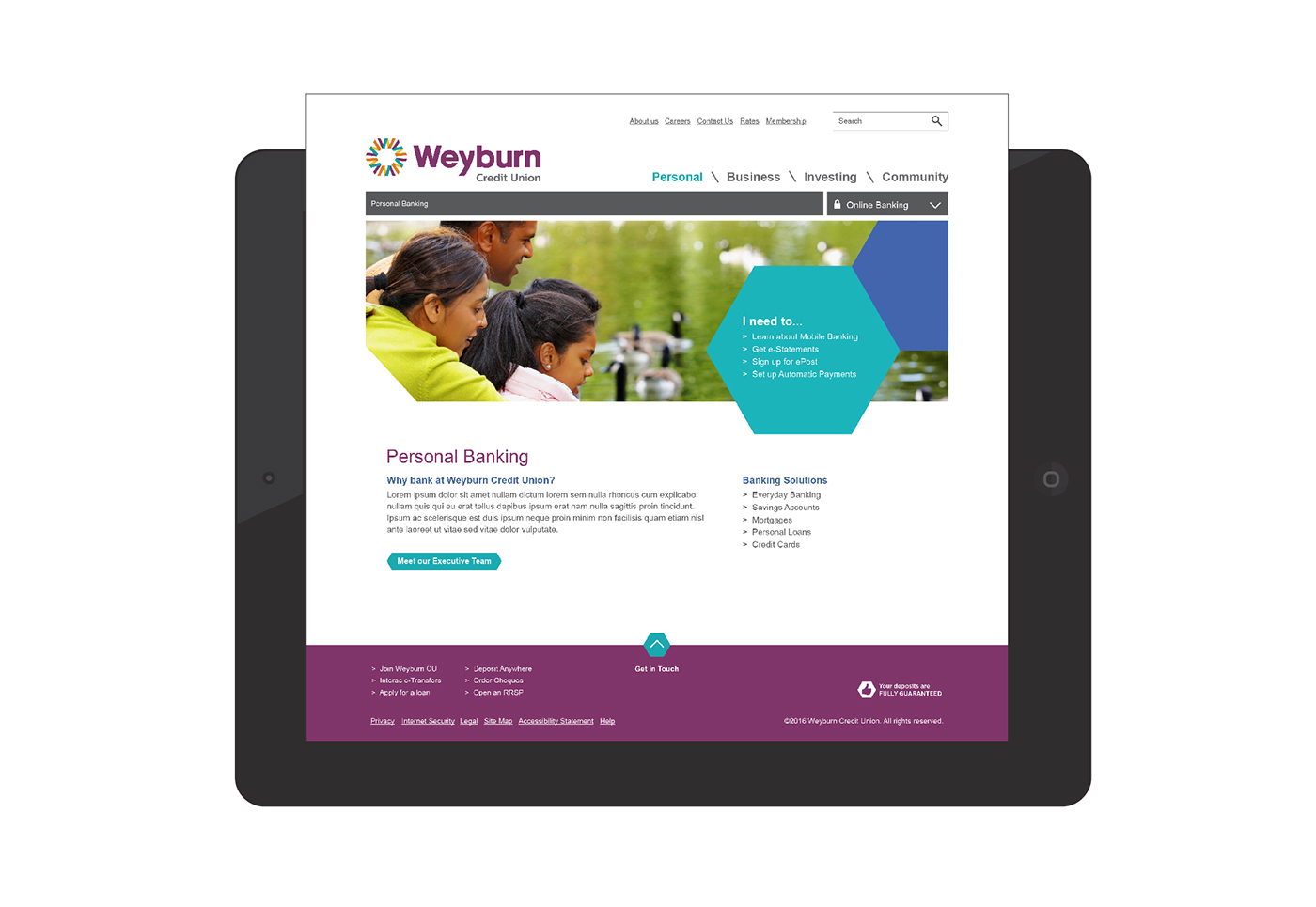 Logo Design credit union Patterning Saskatchewan Weyburn Web Design 