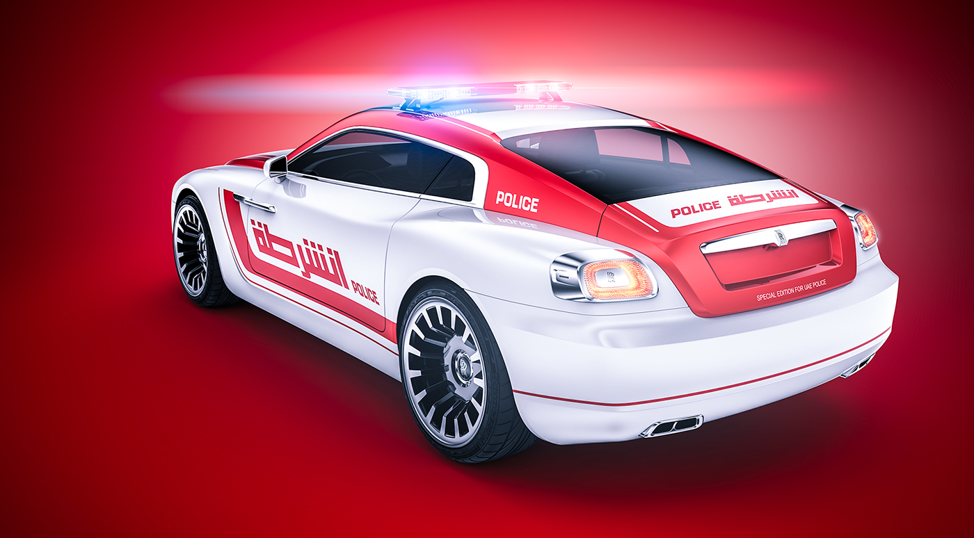 Police car UAE Dubai Police Rolls-Royce rolls-royce coupe car design concept car automotive   Vehicle Design