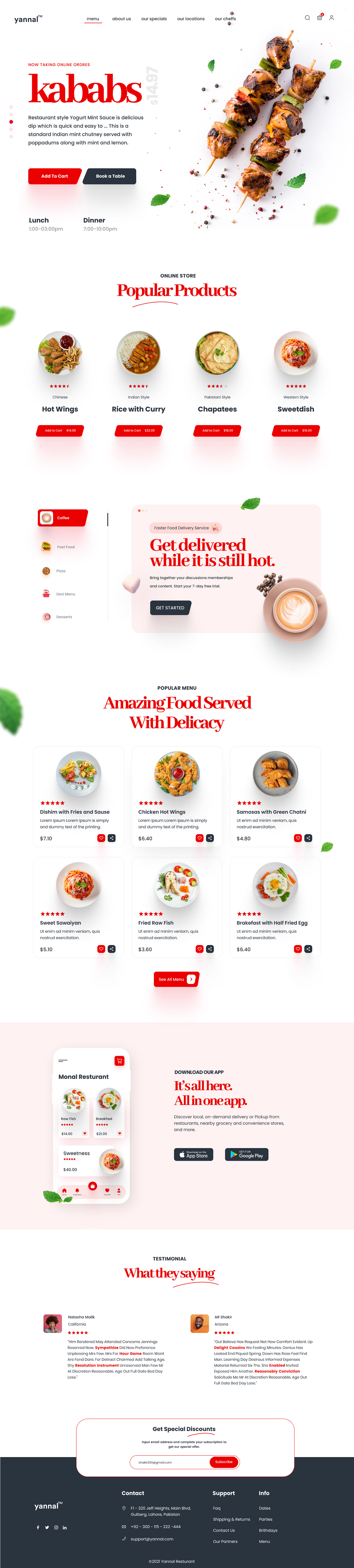 Adobe XD Figma landing page restaurant ui design UI/UX user interface UX design Web Web Design 