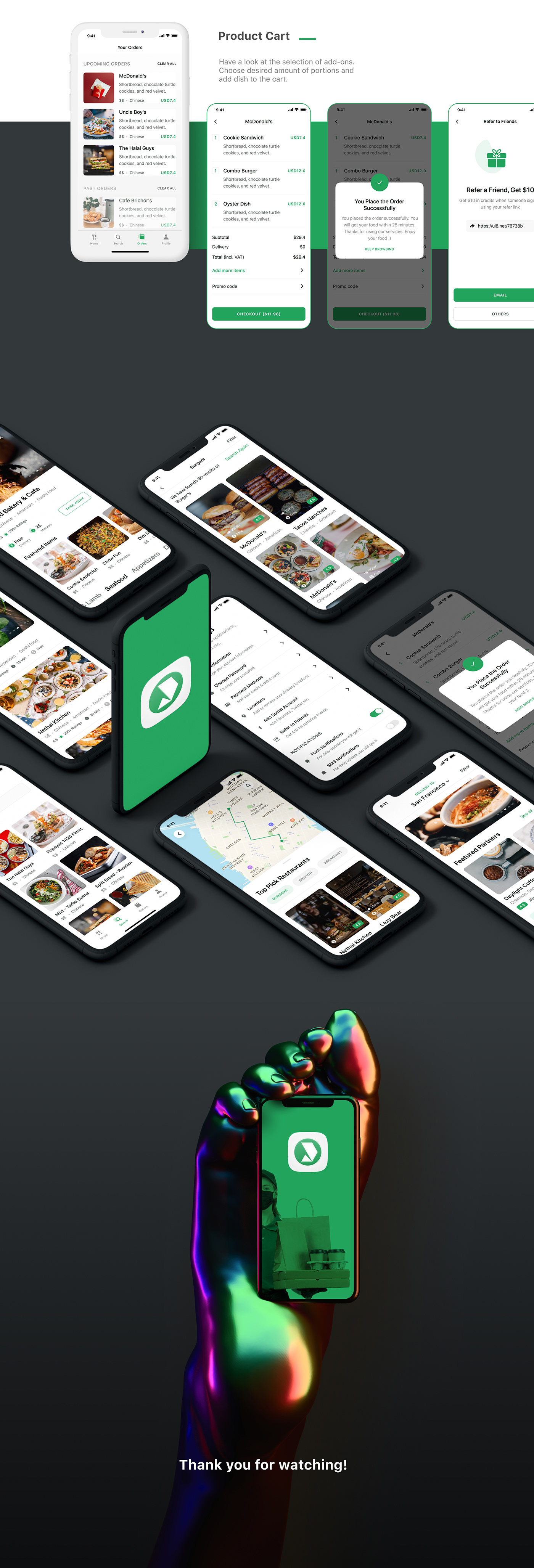 app application case creative delivery design Food  inspiration UI ux
